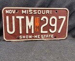 1993 Missouri License Plate - UTM 297 Nov 94 sticker SHOW-ME STATE - $9.89