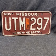 1993 Missouri License Plate - UTM 297 Nov 94 sticker SHOW-ME STATE - $9.89