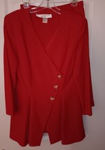 Lillie Rubin Pencil Skirt Suit Size 10 Red Vintage 80s  - $74.48
