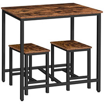 3-Piece Industrial Dining Table Set, Kitchen Table, Space Saving Dinette... - $359.96