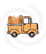 Pumpkins with Truck 6a-Digital Clipart-Gift Cards-Gift Tag-Jewelry-T shirt - £0.98 GBP