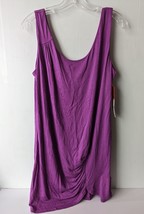 New Purple Ruched Tank Dress UK Style French Connection Soft NOS Stretch... - £27.44 GBP