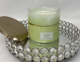 White Barn Bath &amp; Body Works 3-wick Large Jar Scented Candle CUCUMBER &amp; LILY - £39.41 GBP