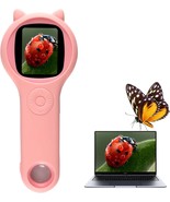 Pink Digital Microscope with 2’’ IPS Screen, 500x Magnification, 8 LED L... - $26.66 CAD