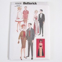 Vintage Butterick 6668 Barbie And Ken Doll Pattern 60s Style Fashions Uncut - £19.36 GBP