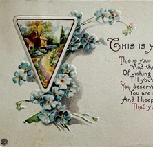 This Is Your Birthday Greeting Postcard 1915-20 Blue Flowers Embossed PC... - $19.99