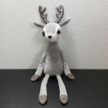 Jellycat Velvet Reindeer Antlers Eyelashes Sitting Deer 18&quot; Gray Brown Cream - £24.84 GBP