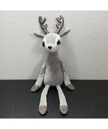 Jellycat Velvet Reindeer Antlers Eyelashes Sitting Deer 18&quot; Gray Brown C... - $33.24