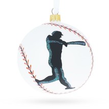 I Love Baseball Glass Ball Christmas Ornament 4 Inches - £36.35 GBP