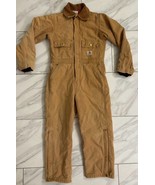 Vintage 90s Carhartt Quilt Lined Duck Insulated Coveralls Kids Boys Medium - $225.67 CAD