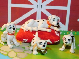 101 Dalmatians Puppy Dog Lot Dolhouse Miniature Set Pet Bed Mom Puppies RARE - £11.62 GBP