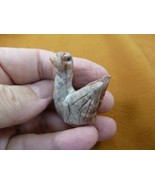 Y-SWA-24) gray SWAN baby bird carving SOAPSTONE stone figurine statue lo... - £6.75 GBP