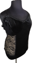 City Chic Women&#39;s Black Velvet &amp; Lace Fully Lined Cami Tank Top Plus Size 24 - £26.15 GBP