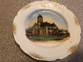 Antique Souvenir Dish Plate of Court House Toledo Iowa e.1900&#39;s - $49.45