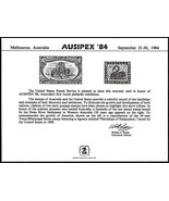 USPS PS52 Souvenir Card, Ausipex&#39;84, US 10 cent &amp; Australia 1 penny stam... - €4,45 EUR