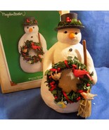 HALLMARK MARJOLEIN BASTIN WINTER FRIENDS SNOWMAN DISPLAY  4 BIRD ORNAMEN... - $29.95