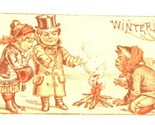 Victorian Trade Card St Jacob&#39;s Oil People Stoking A Fire VTC 5 - £5.51 GBP