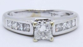 14k White Gold 2.25Ct Princess Cut Simulated Diamond Engagement Ring in Size 5.5 - £212.42 GBP