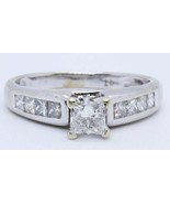 14k White Gold 2.25Ct Princess Cut Simulated Diamond Engagement Ring in ... - £212.27 GBP