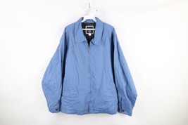 Vintage Gap Mens Large Faded Heavyweight Canvas Full Zip Bomber Jacket Blue - £47.44 GBP