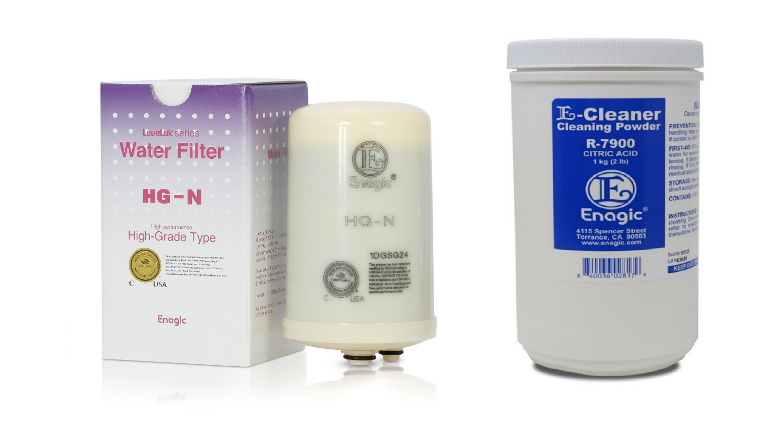 Enagic FC1 Filter replacing HG-N and F8 &amp; E-Cleaner Cleaning powder-Japan - $256.03