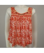 Free People Linen Blend Top Womens XS Swing Orange Floral Sleeveless Boh... - $317.40 MXN