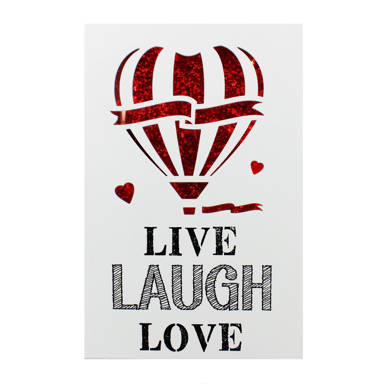 Primary image for Live Laugh Love White Wooden Light Up Wall Plaque with Red Balloon & hearts