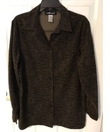 Sag Harbor Shirt Blouse Long Sleeve Button Up Size 12 Animal Print Moles... - £10.12 GBP