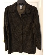 Sag Harbor Shirt Blouse Long Sleeve Button Up Size 12 Animal Print Moles... - $244.61 MXN