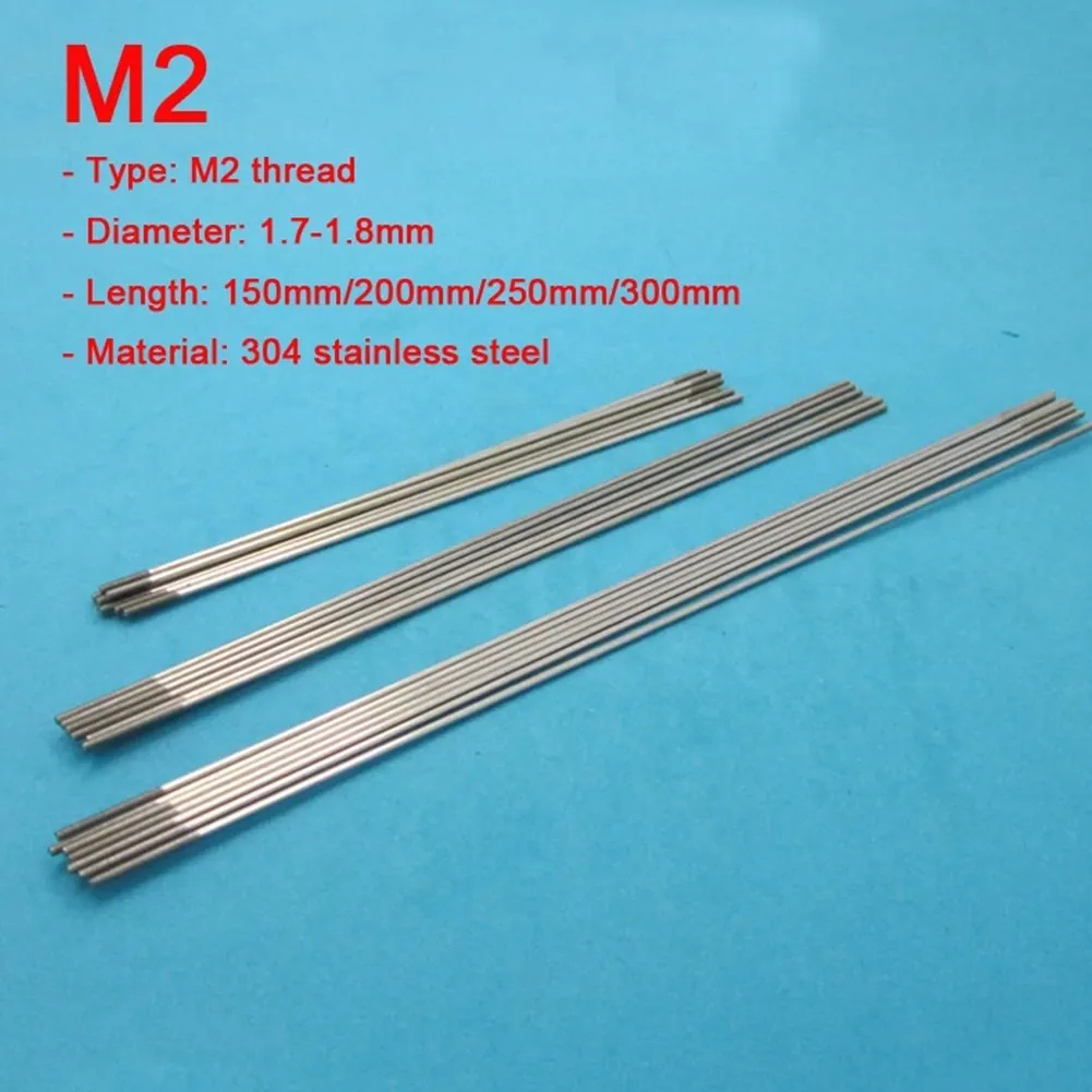 10pcs m2 stainless steel threaded tie push rod servo linkage dia 1 8 2 6mm 150 thumb200