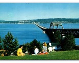 Lake Washington Floating Bridge Seattle WA Union Pacific Chrome Postcard R2 - £2.10 GBP