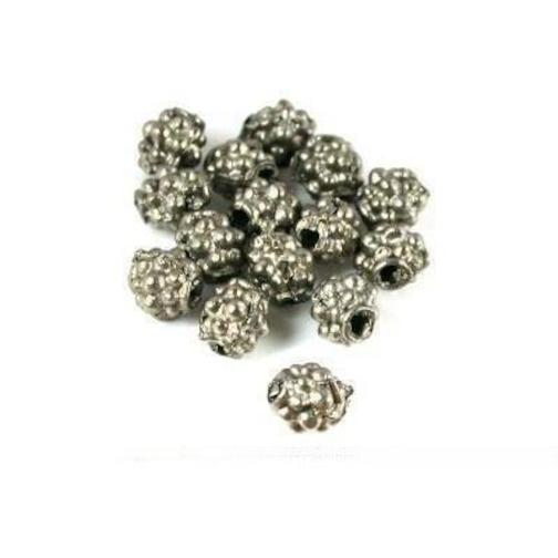 15 Antique Finish Silver Plated Oval Bali Beads 6mm Beading Jewelry Art Craft - £7.76 GBP