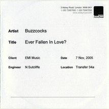 Buzzcocks Ever Fallen In Love? Cd Acetate Mint Uk Import Promo Test Pressing - £22.79 GBP