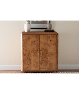 Rebecca Natural Mappa Burl Wood 2-Door Console Cabinet - $997.84 CAD