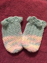 Baby mittens Or Booties boy girl crochet knit handmade - £13.02 GBP