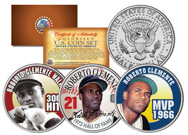 Roberto Clemente 1972 Ike Eisenhower Dollar Colorized U.S. 3-Coin Complete Set - £22.38 GBP