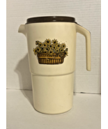 Vintage Retro 60s-70s Plastic Pitcher With Lid Basket &amp;Floral Design - €21,87 EUR