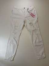 Refuge Denim Miami High Rise Super Skinny Size 13 White Jeans Distressed - £11.93 GBP