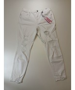 Refuge Denim Miami High Rise Super Skinny Size 13 White Jeans Distressed - £11.77 GBP