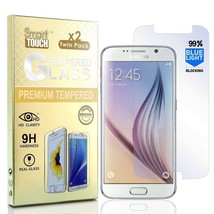 2Pcs Anti BlueLight Tempered Glass Designed For Samsung Galaxy S6 Transparent - £15.71 GBP