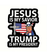 Jesus Is My Savior Trump Is My President USA Flag Decal Wall/Car/Laptop ... - £2.09 GBP