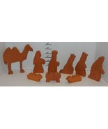 Lot of wooden NATIVITY Figures wood crafts natural crafting pieces Camel... - $24.98