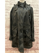BCBGeneration Womens XL Black Green Camo Print Hooded Anorak Jacket Full... - £43.20 GBP