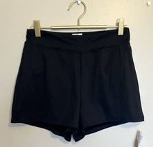 Lands End Womens Swim Shorts Size 2 P High Waist Black Solid Built In Briefs NEW - £26.44 GBP