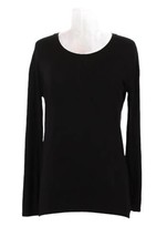 ATHLETA Womens Top T-Shirt Black THREADLIGHT Relaxed Long Sleeve Tee Sz ... - £12.84 GBP