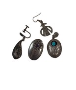 Scrap Sterling Earrings 22 grams Native American Turquoise Stone Repurpo... - $28.04