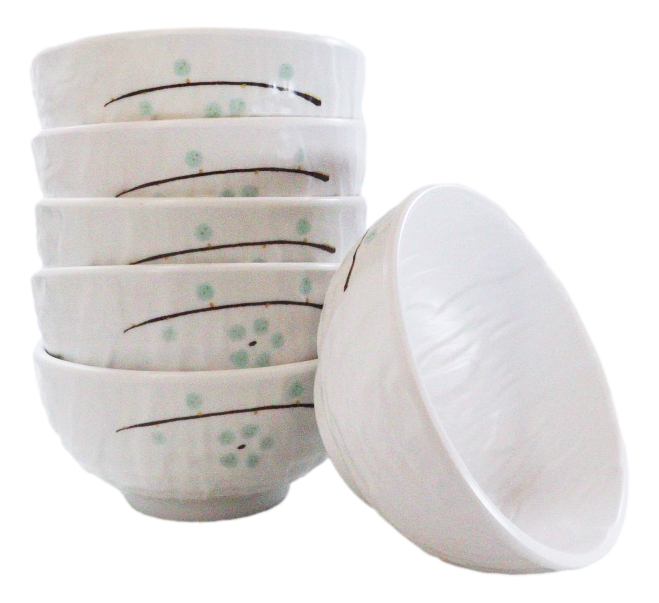 Set Of 6 Modern Yukino Hana Melamine Soup Pasta Salad Cereal Bowls 26oz 6&quot;D - $57.99