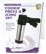 Stainless Steel 23 Piece Cookie Press And icing Set By Kitchen Mate - $14.24