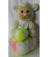 10&quot; VINTAGE LE BE BE LAMB WITH BALL RATTLE STUFFED ANIMAL TOY PLUSH LOVEY - €25,97 EUR