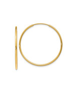 Finest Gold 1.25 x 30 mm 14K Yellow Gold Endless Hoop Earring, Pair - €119,75 EUR